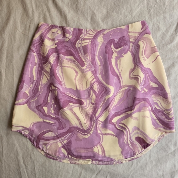 LE LIS y2k purple lavender swirl mini skirt sz M - Picture 1 of 7
